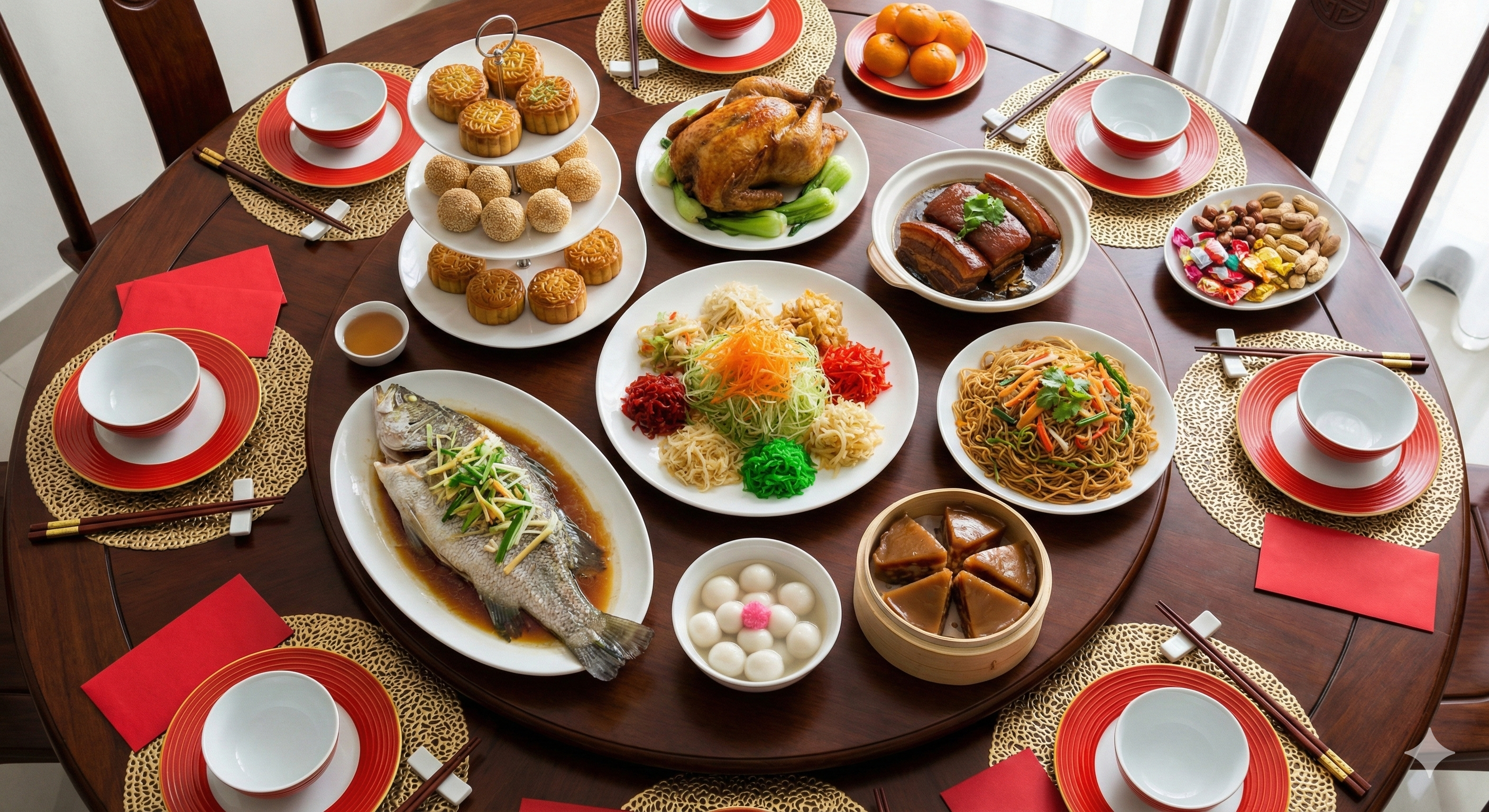 Lunar New Year traditional food and snacks