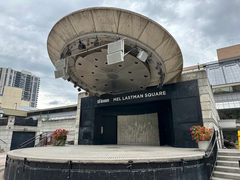 The outdoor stage and bandshell at Mel Lastman Square, host site for the Cha Raja Festival