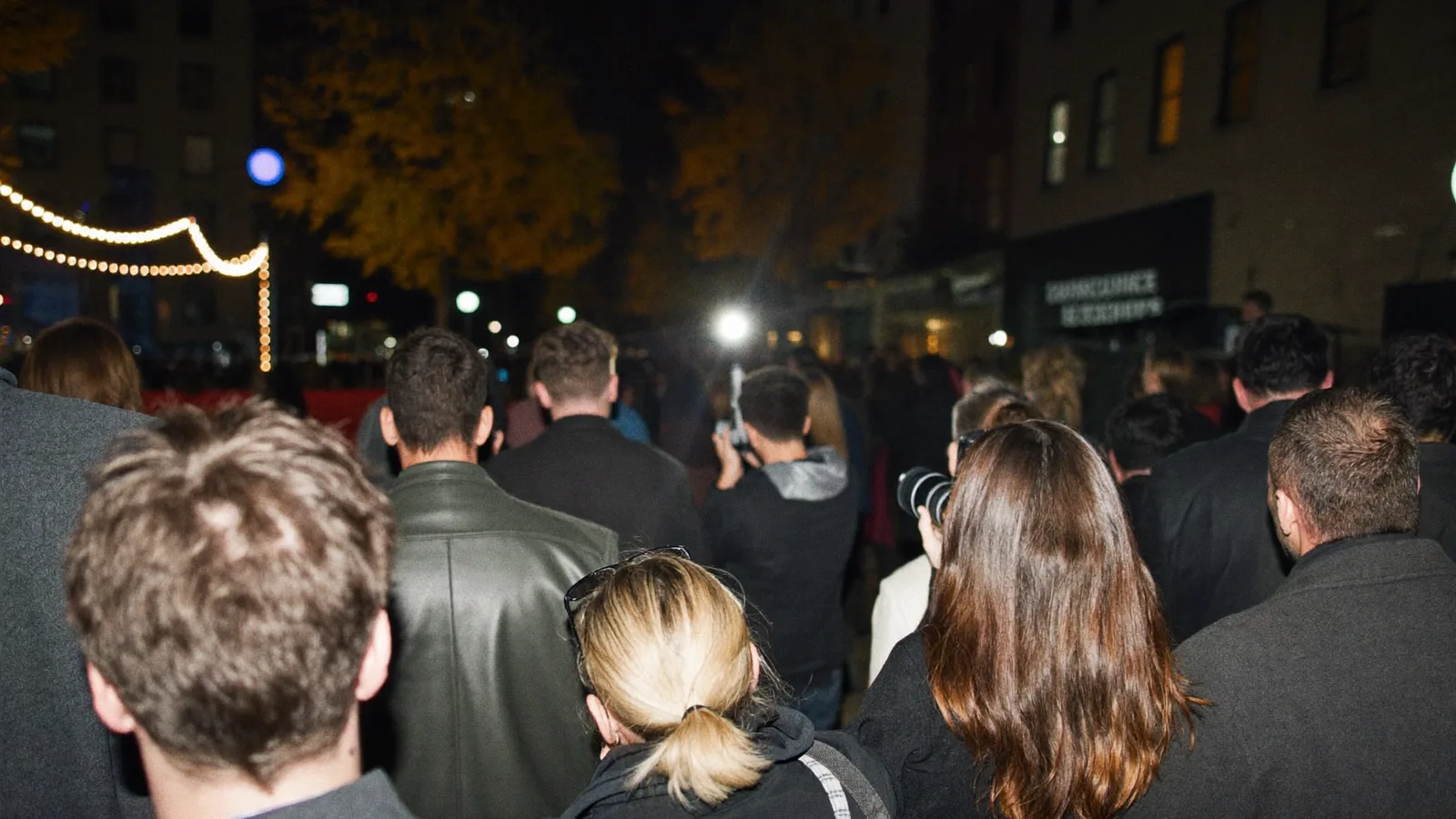 Crowds outside a TIFF red-carpet premiere on King Street West