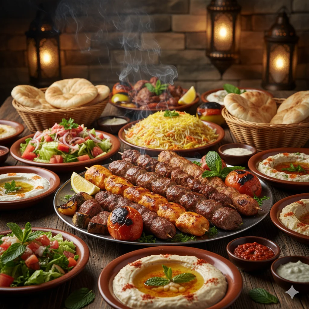 Middle Eastern mezze platter