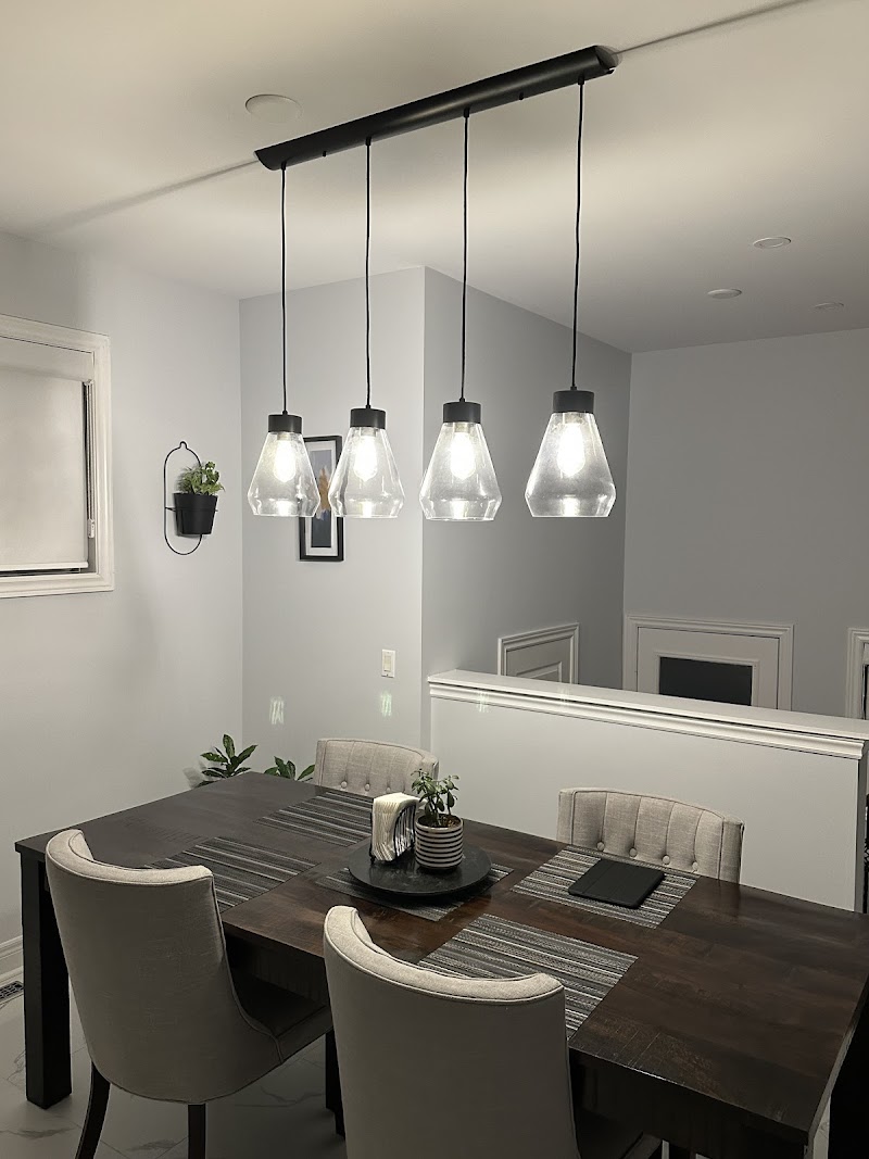 Pendant light fixture installation by Captain Electric in a North York dining room