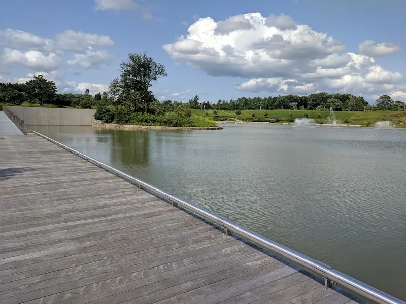Downsview Park fenced dog area with open fields