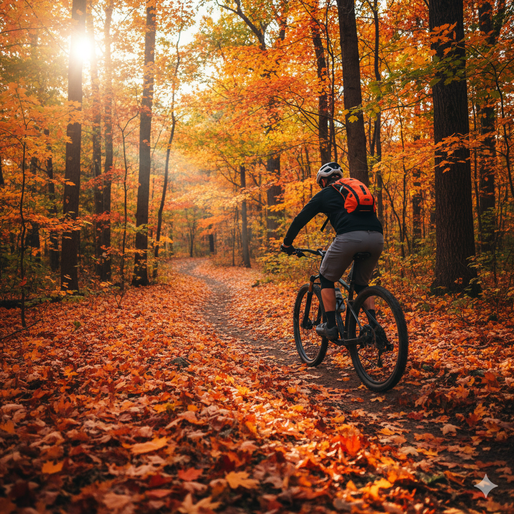 Sunnybrook Park and Wilket Creek valley trail with vibrant fall foliage and autumn colours in North York